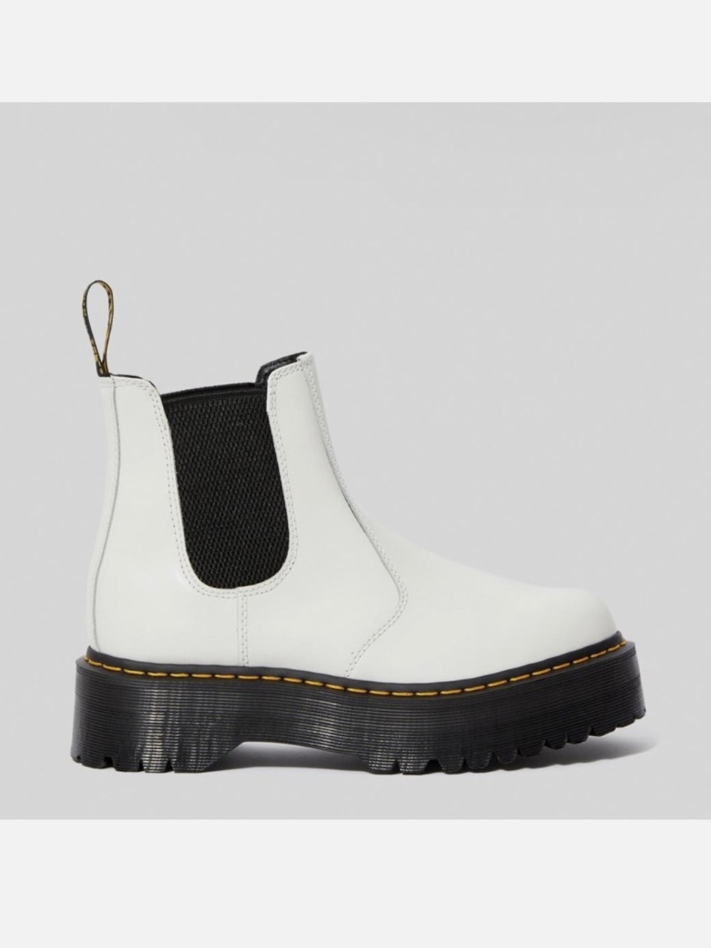 Dr. Martens White Platform Chelsea Boots